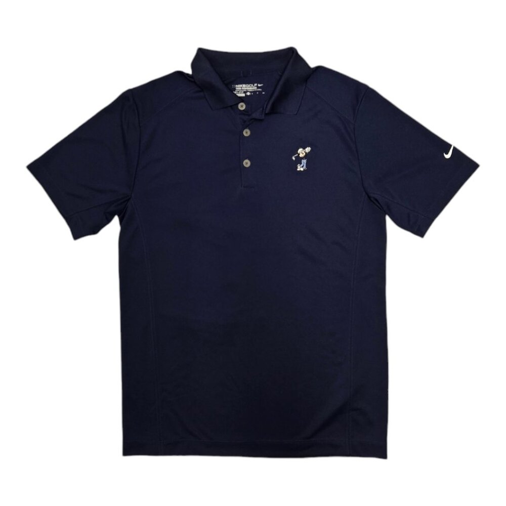 DISNEY WORLD Men's NIKE Golf Polo - Size S - Navy Mickey Mouse Logo - Vintage